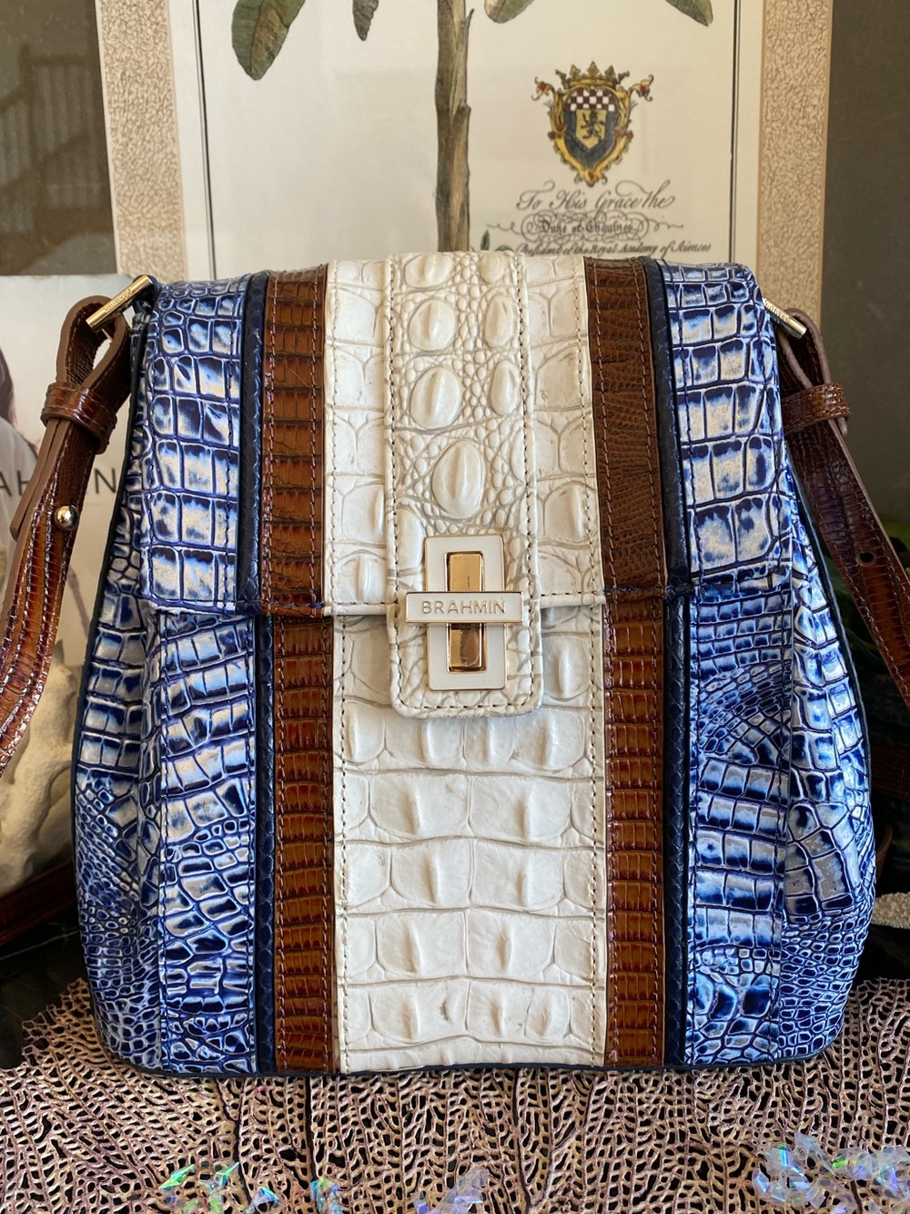 ๐๐Coastal Blue Odysea BRAHMIN MARGO Crossbody - Picture 2 of 16